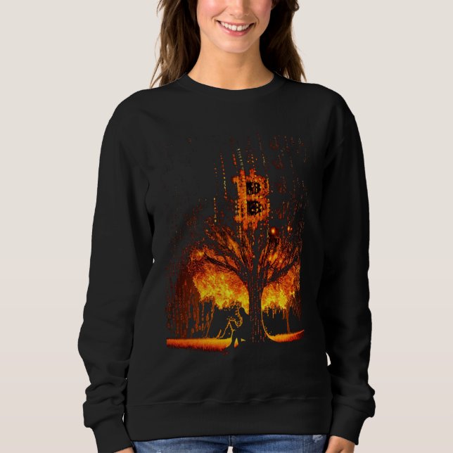 Bitcoin BTC Matrix Tree Life Orange Pill Sweatshirt (Front)