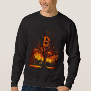 Bitcoin BTC Matrix Tree Life Orange Pill Sweatshirt
