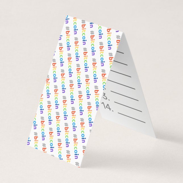 Bitcoin #BTC Rainbow Design Seed Card Mnemonic (Front)