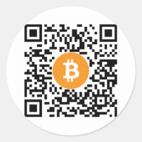 Bitcoin (BTC) Wallet QR Code Sticker - Round