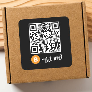 Bitcoin (BTC) Wallet QR Code Sticker - Square