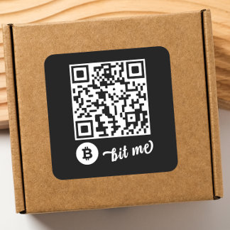 Bitcoin (BTC) Wallet QR Code Sticker - Square