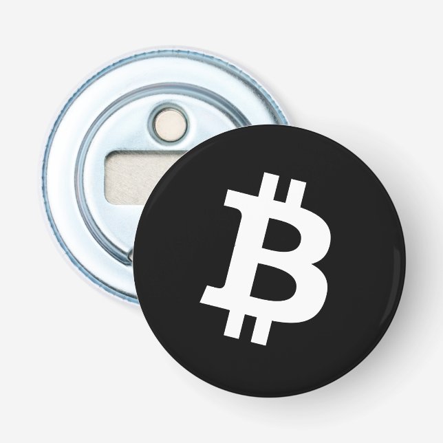 Bitcoin Button Bottle Opener (Front)