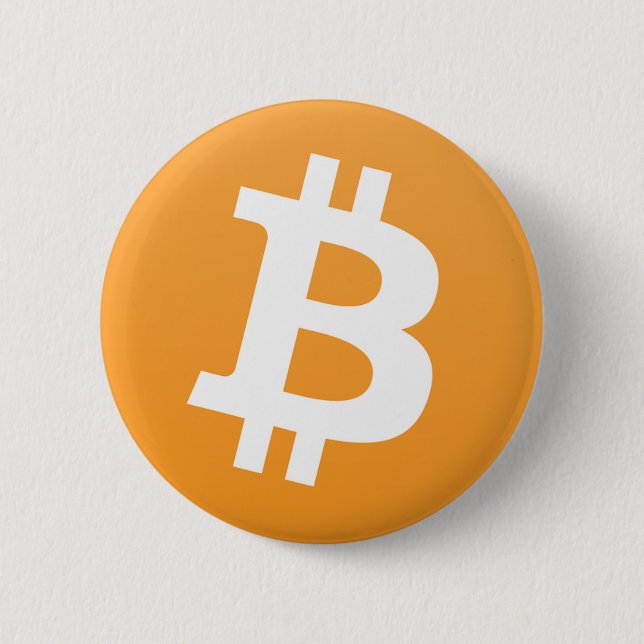 Bitcoin button/pin 6 cm round badge (Front)