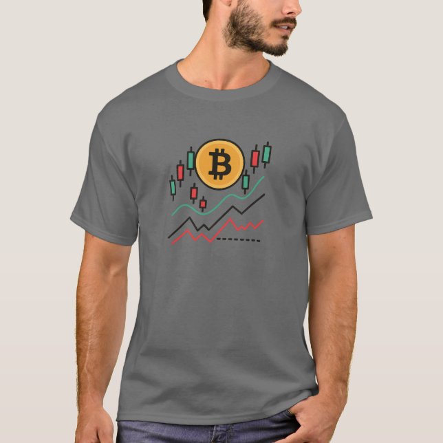 Bitcoin Candles Chart Trader T-Shirt (Front)