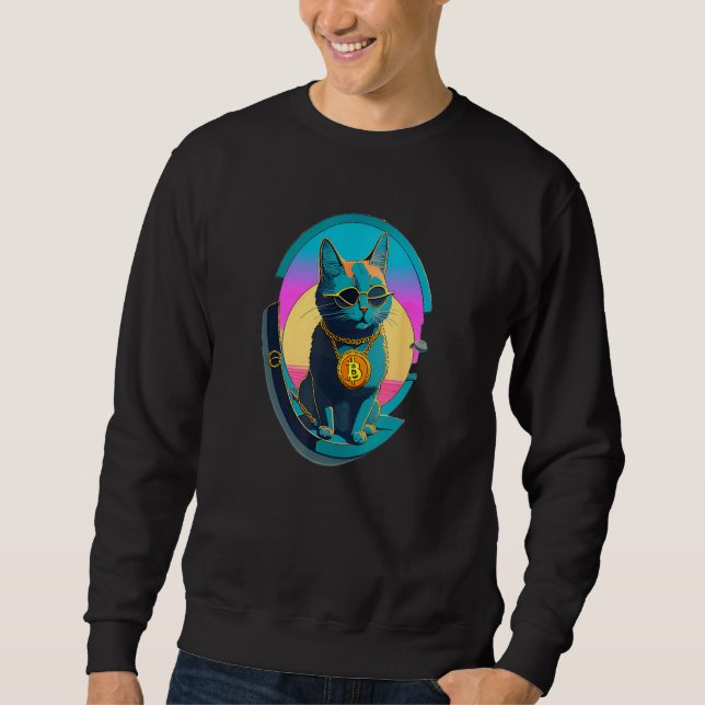Bitcoin Cat Chain Sweatshirt (Front)