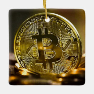bitcoin ceramic ornament