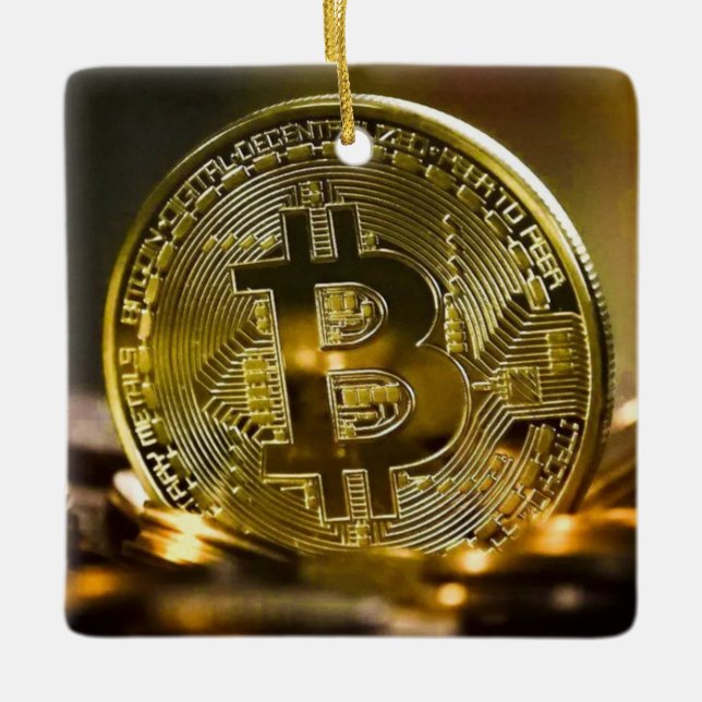 bitcoin ceramic ornament (Front)
