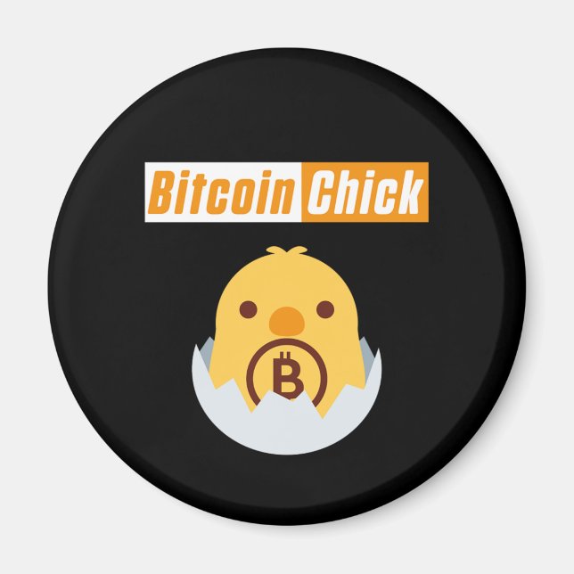 Bitcoin Chick Crypto BTC Cryptocurrency Miner Gift Magnet (Front)