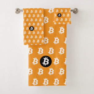Bitcoin Classic Orange Bath Towel Set