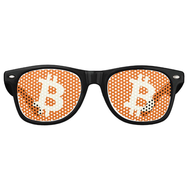 Bitcoin Classic Orange (Neuron) Retro Sunglasses (Front)