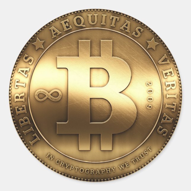 Bitcoin Classic Round Sticker (Front)