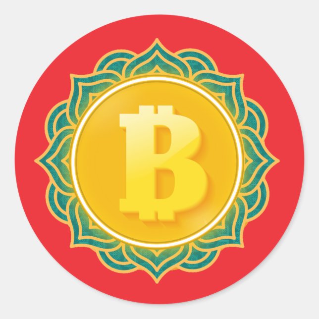 BITCOIN CLASSIC ROUND STICKER (Front)