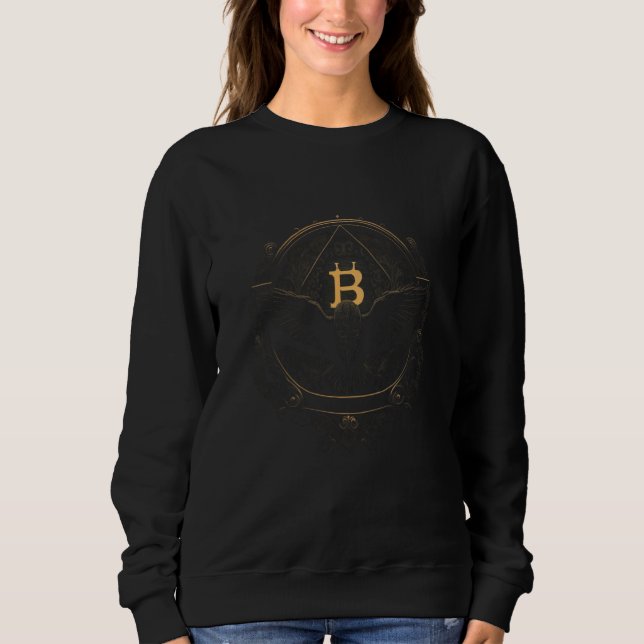 Bitcoin Coin Crypto Illustration Dark Black  5 Sweatshirt (Front)