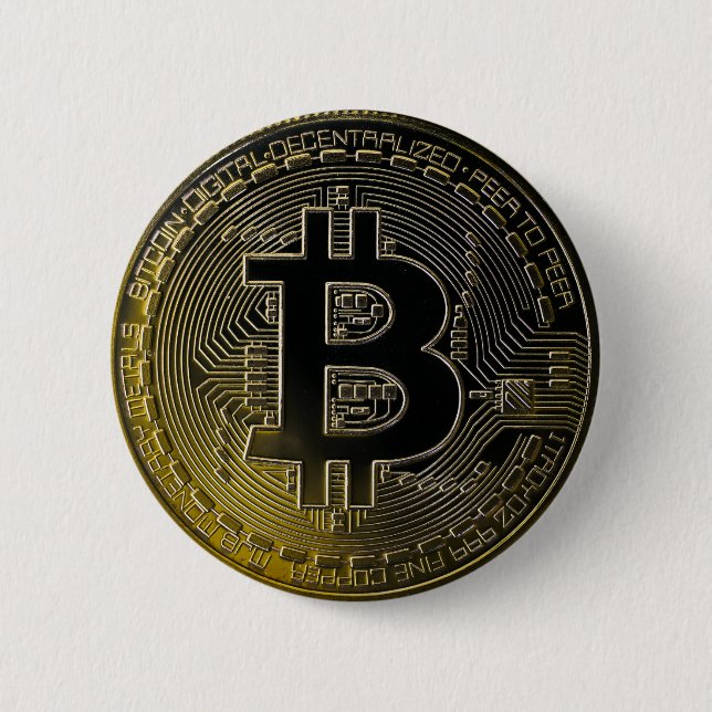 Bitcoin Coins 6 Cm Round Badge (Front)