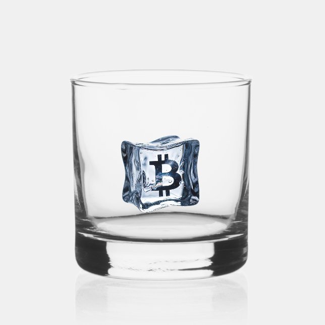 Bitcoin Cold Storage (Style: 1) Whiskey Glass (Front)