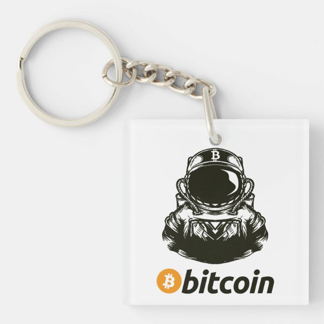 BITCOIN-Crypto Astronaut -Qr code Key Ring (Front)