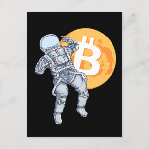 BITCOIN -Crypto Astronaut- To The Moon Holiday Postcard