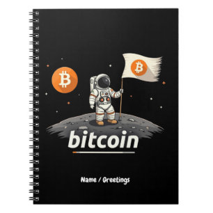 Bitcoin Crypto Moon Astronaut Design BTC Notebook