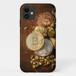 Bitcoin Cryptocurrency Blockchain Rustic Gold BTC Case-Mate iPhone Case