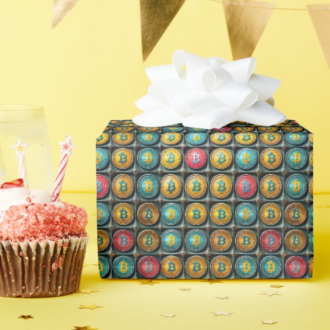 Bitcoin Cryptocurrency Collection Gift Wrap (Birthday Party)