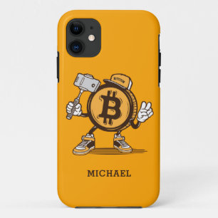 Bitcoin Cryptocurrency Funny Cartoon Personalised  Case-Mate iPhone Case