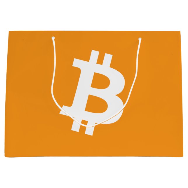 Bitcoin Cryptocurrency Logo Large Gift Bag (Front)
