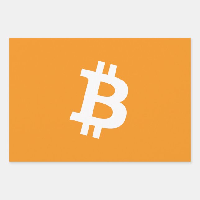 Bitcoin Cryptocurrency Logo Wrapping Paper Sheet (Front)