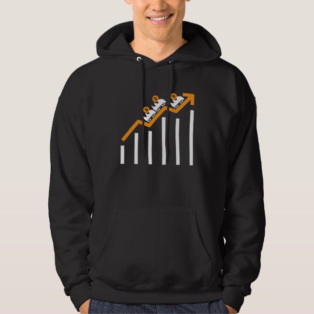 Bitcoin Cryptocurrency Roller Coaster BTC HODL Cry Hoodie (Front)