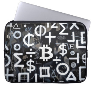 Bitcoin Currency Street Art (Black Painting No. 2) Laptop Sleeve