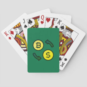 Bitcoin Currency to Dollar Icons Playing Cards