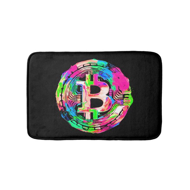"Bitcoin Cypherpunk" Oil Painting Bath Mat (Front)