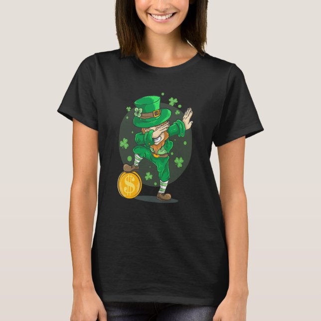BITCOIN DABBING LEPRECHAUN BITCOIN ST PATRICK'S DA T-Shirt (Front)