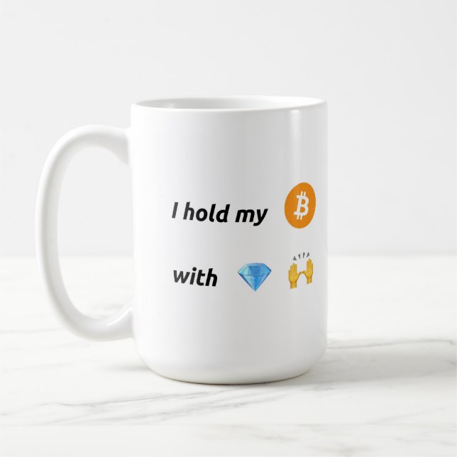 Bitcoin Diamond Hands Coffee Mug (Left)