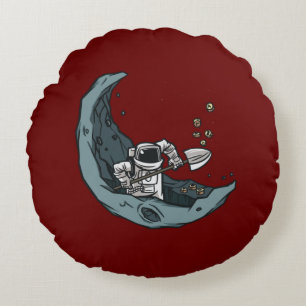 Bitcoin Digger, Astronaut Crypto Miner Round Cushion