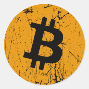 bitcoin digital currency money coin blockchain fin classic round sticker