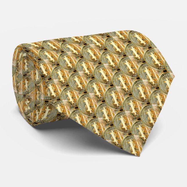 Bitcoin – Digital Gold Pattern Tie (Rolled)