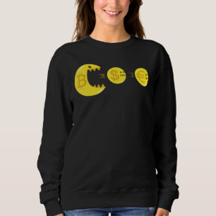 Bitcoin Eating Currency Crypto Trading Hodl Btc Sweatshirt