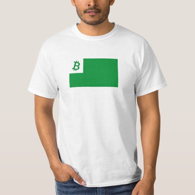 Bitcoin & Esperanto flag, T-Shirt (Front)