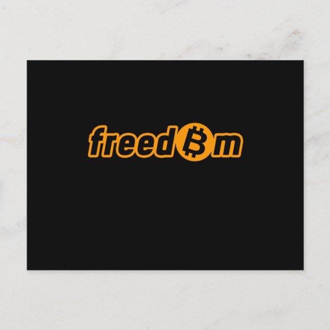Bitcoin Freedom Crypto BTC Cryptocurrency Gift Postcard (Front)