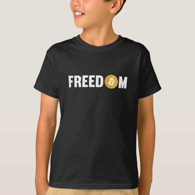 Bitcoin Freedom Cryptocurrency Crypto Blockchain T-Shirt (Front)