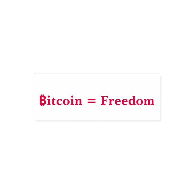 Bitcoin = Freedom Self Inking Rubber Stamp (Design)