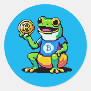 Bitcoin Frog - 8-Bit Crypto Journey Classic Round Sticker
