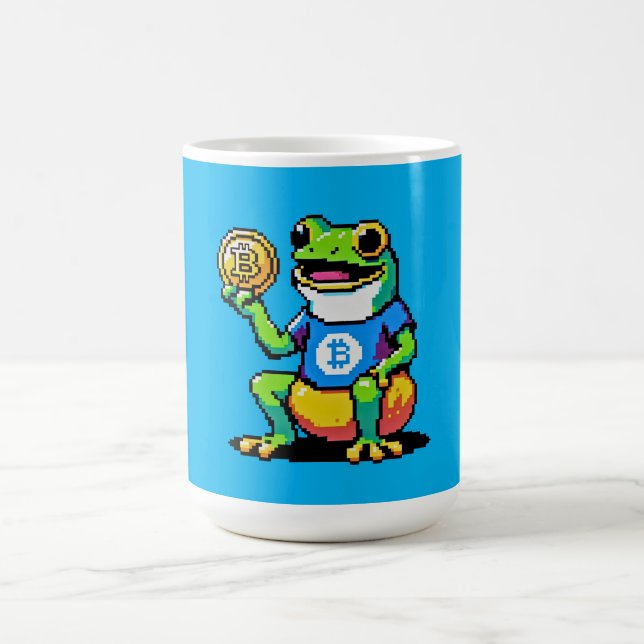 Bitcoin Frog - 8-Bit Crypto Journey Coffee Mug (Center)
