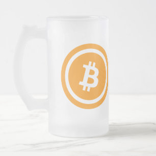 Bitcoin Frosted Glass Beer Mug