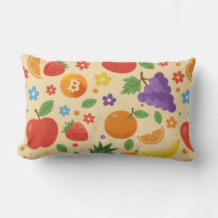 Bitcoin Fruits Lumbar Cushion
