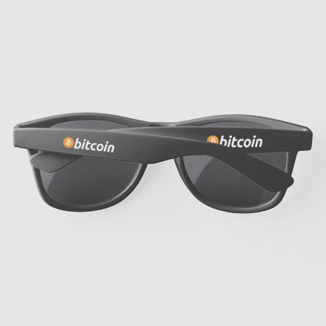 Bitcoin Full Logo W/White Text - Sunglasses (Back)