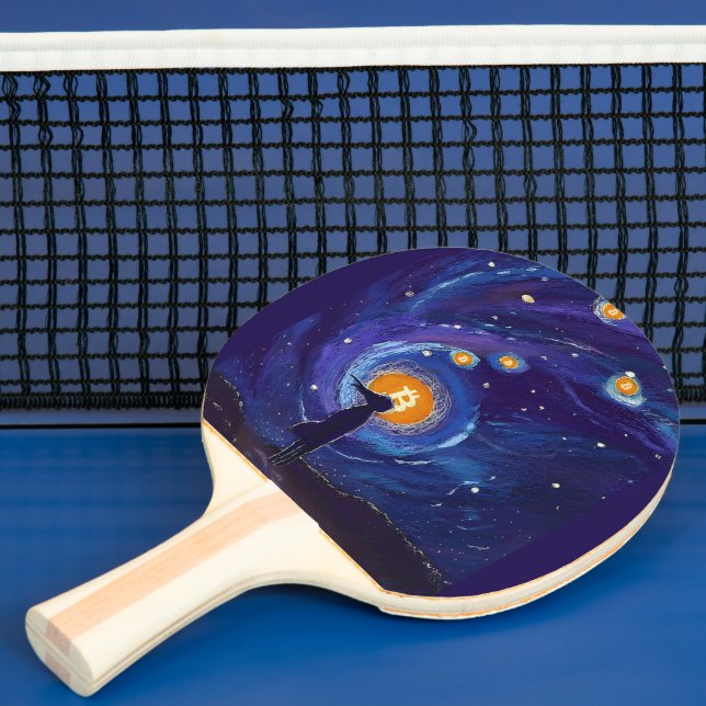 BITCOIN GIRL-CRYPTO SPACE PING PONG PADDLE (Insitu)