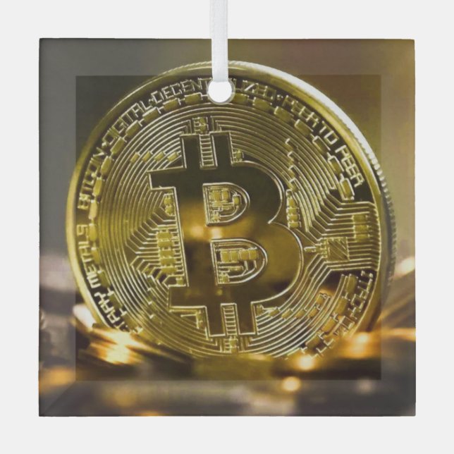 bitcoin glass tree decoration (Front)