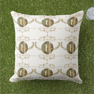Bitcoin Gold Coin Digital Money White Cushion